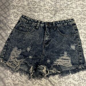 Distressed Denim Women High Waisted Shorts